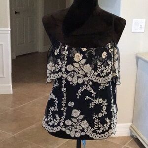 Ralph Lauren blue label lace camisole, black/nude, missing two side butt…‌‌‌‌‌